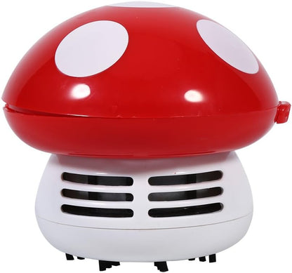 TOPINCN Mushroom Desktop Vacuum Cleaner, Cute Mini Mushroom Shape Dust Vacuum for Home, School, and Office (Red)