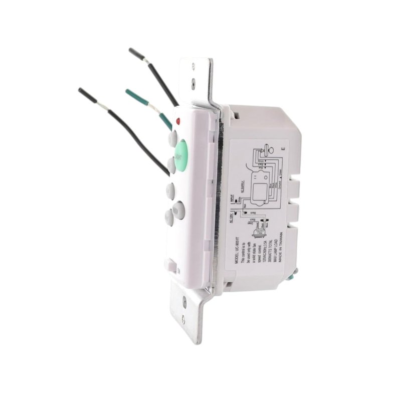 Anderic UC9051T Wired Wall Switch Ceiling Fan Remote Control | 3-Speed Fan, Light Dimmer, Reverse | Works with FAN28R, FAN18R, FAN30R, UC7067FMRX Receivers | Replacement for UC9050T