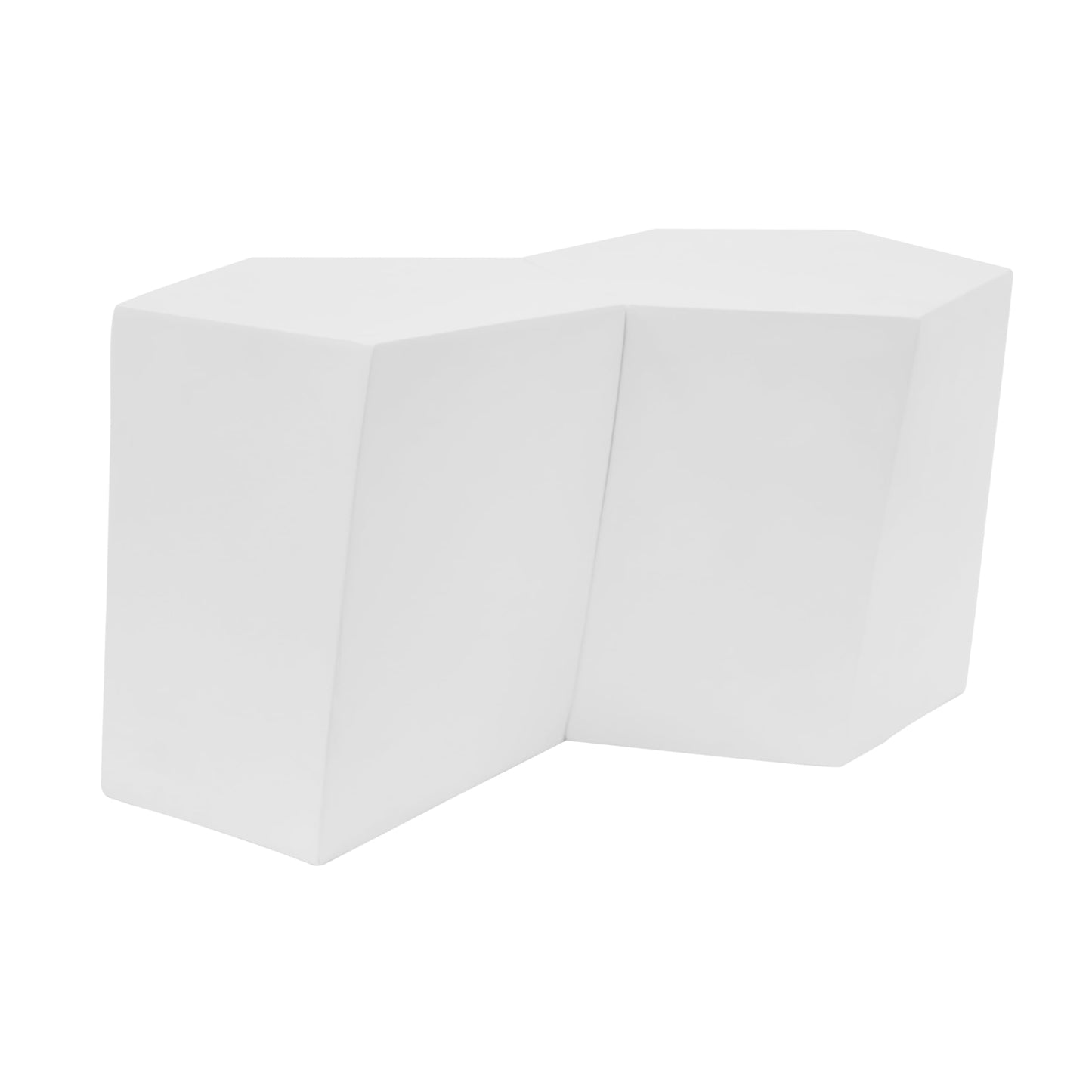 Christopher Knight Home Skyles Coffee Table Set of 2, Geometric Lightweight Concrete Patio End Table, Contemporary Home Decor, Flexible Indoor Outdoor Coffee Tables, No Assembly Required, White