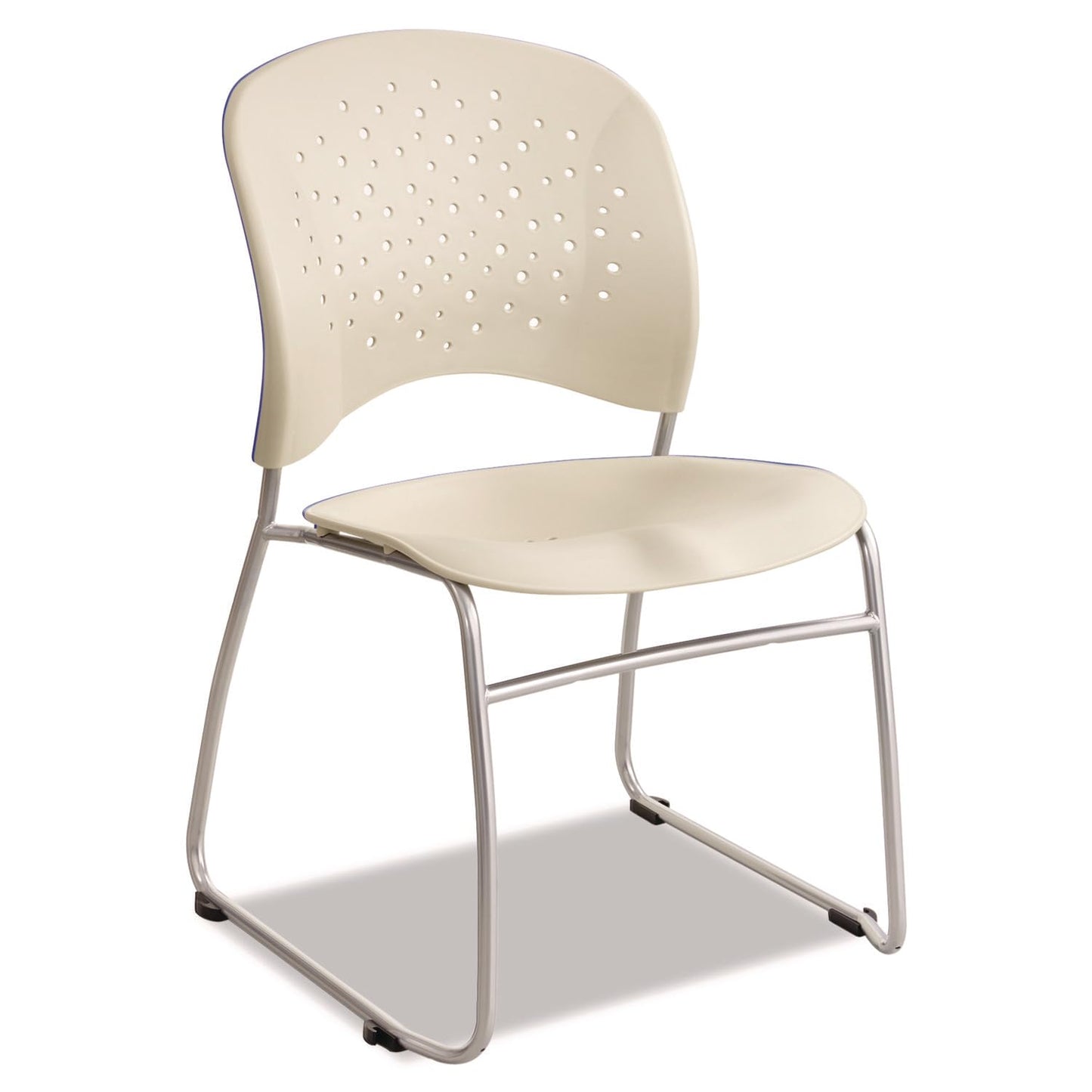 Safco Products 6804LT Reve Guest Chair Sled Base with Round Back, (Qty. 2), Latte