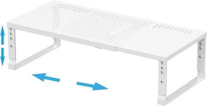 Countertop Solution(1Pack/White/Medium) Expandable,Adjustable & Stackable Spice Rack, Cabinet Kitchen Shelf
