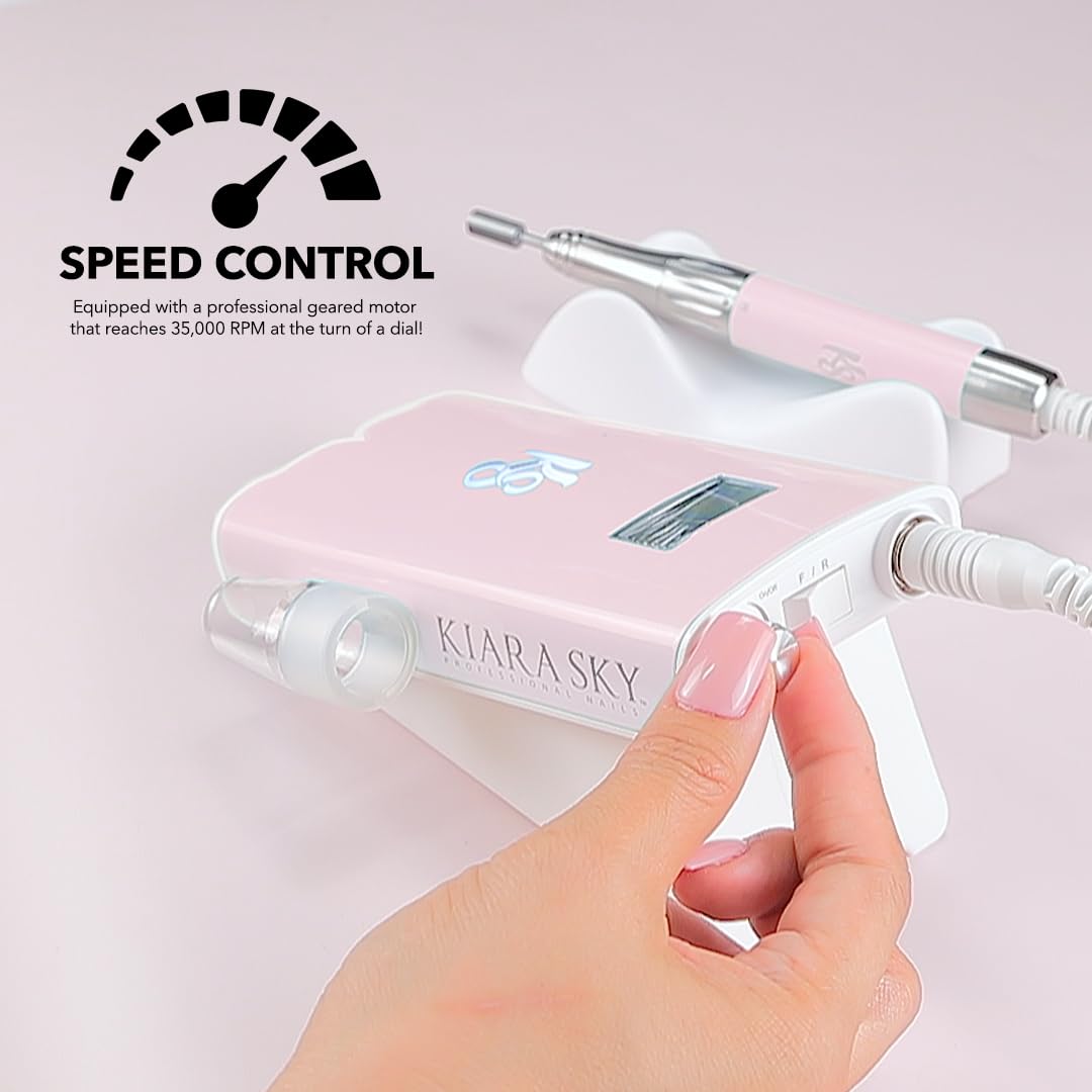 Kiara Sky Beyond Pro Nail Drill | Portable, Rechargeable & Cordles | Pink