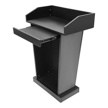 Church Pulpit, Heavy Duty Wooden Conference Presentation Stand, 43.3'' Tall Presentation Stand with Spacious Drawer for Office Church, Wooden Pulpit for Restaurants,Churches, Seminars Schools (Black)