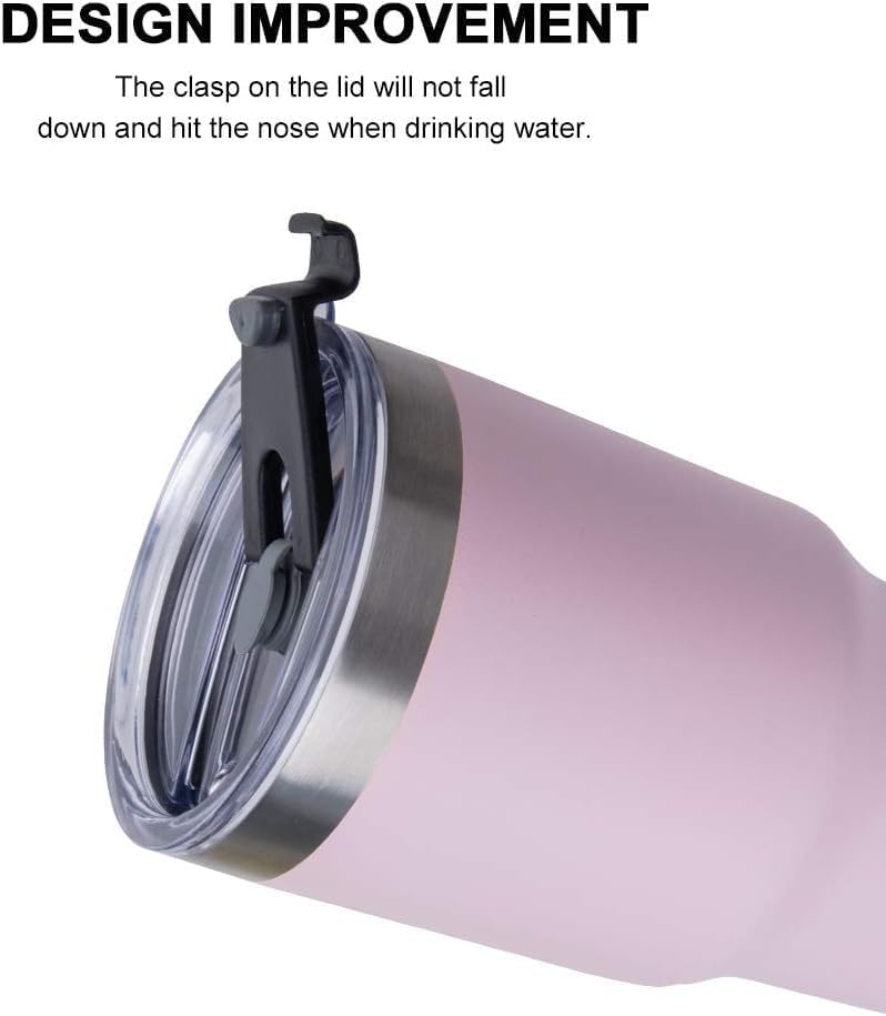 koodee 30 oz Tumbler Lids, 2 Pack Spill-proof Covers for 30 Oz YETI Rambler, Ozark Trail, and More (White)