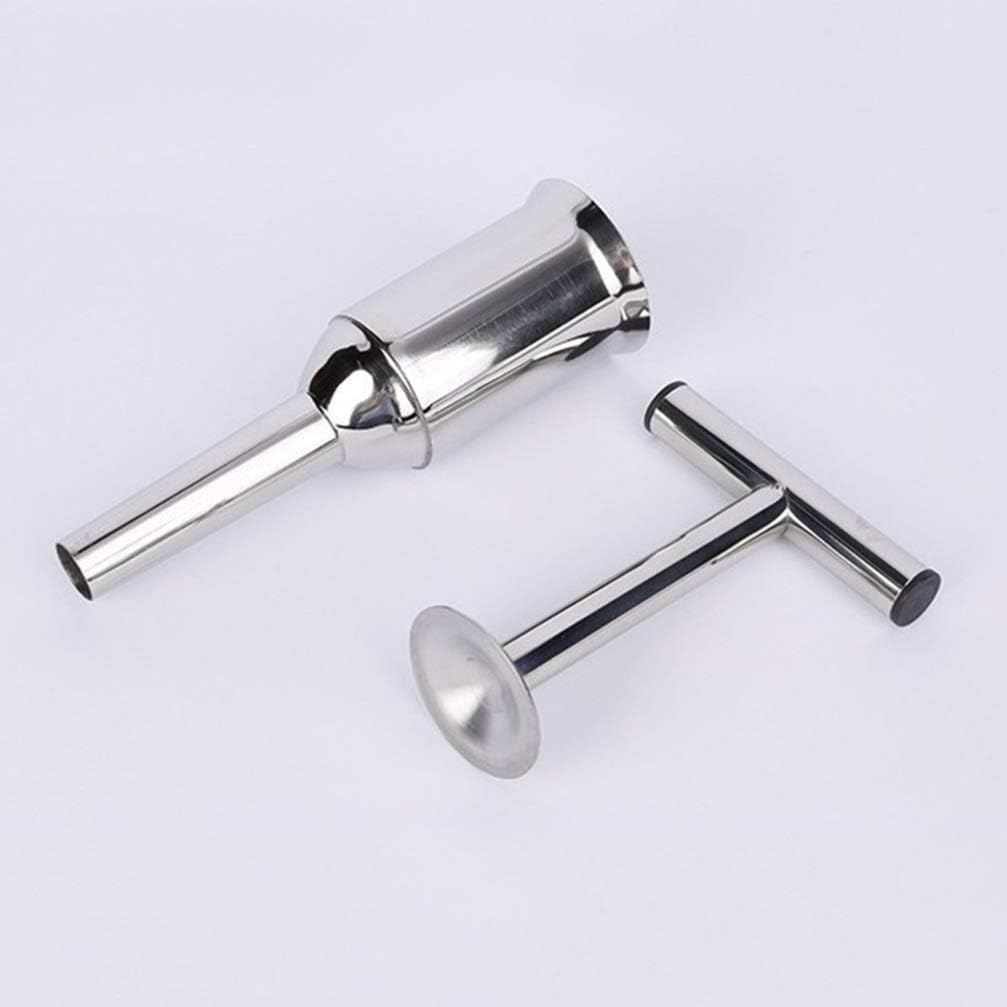 Stainless Steel Sausage Stuffer Tubes Filler Meat Filling Funnel Stuffer Tools, 28cm