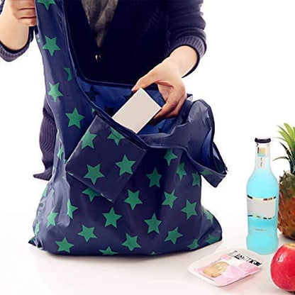 6 Pack Reusable Shopping Grocery Bags with Pouch, Foldable, Washable, Heavy Duty Tote, Eco-Friendly