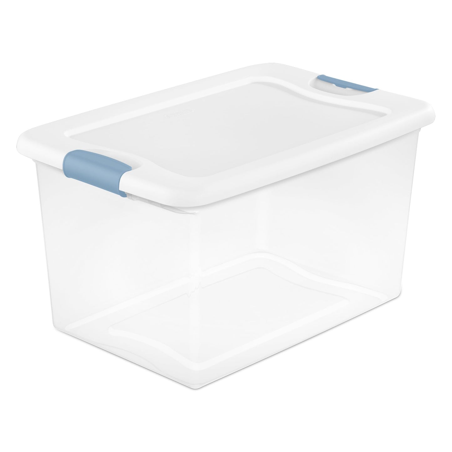 Sterilite 16 Pack Latching Box, 64 Qt Plastic Storage Container, Stackable Large Home or Office Tote Organizers with Secure Lids, White