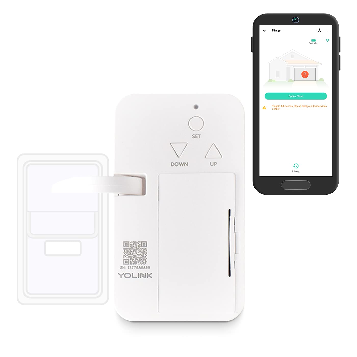 YoLink Smart Garage Door Solution Kit - Convert Any Garage Door to Smart in Seconds! Battery-Powered, No-Wires, No-Tools Super-Easy Installation. Compatible with Alexa & IFTTT