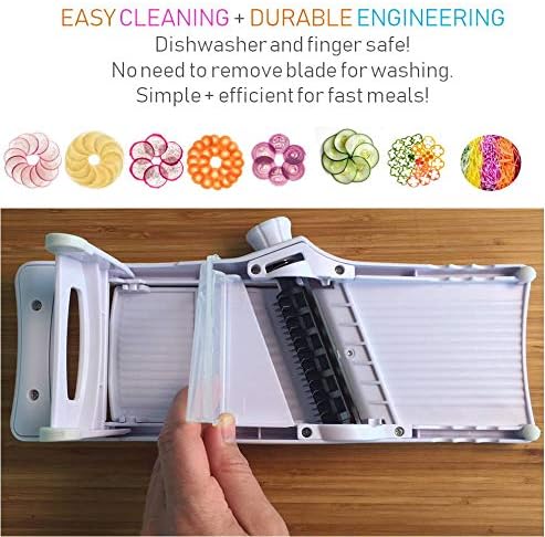 Mandolin Slicer Adjustable Mandoline - Best Hand-Held Cutter for Vegetable Potato Zucchini Food - 9-in-1 Japanese