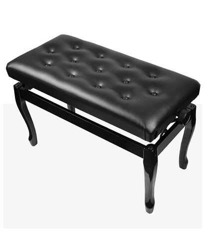 Deluxe Leather Piano Bench with Solid Wood Construction Keyboard Bench Vanity Stool 76 X 35 X 49Cm Black/Brown Color Options Comfortable Seating for Pianists and Musician
