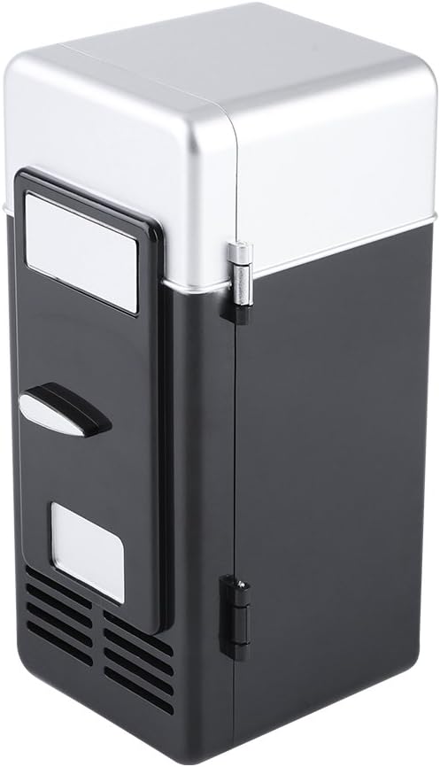 TOPINCN Mini USB Refrigerator Cooler and Heater for Beverage Drink Cans, Office Desktop, Hotel, Home, Car (Black)