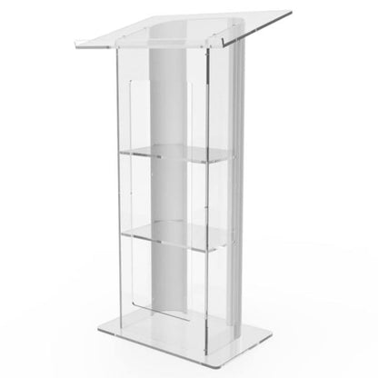 LaseVe Podium Large Acrylic Podium, Hotel Reception Desk, Wedding Church Podium, Transparent, Suitable for Reception Hostess Desk for Church School Stage Events