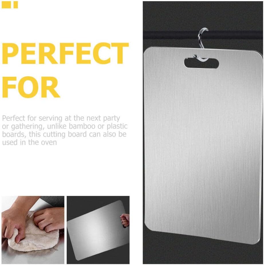 Yardwe Stainless Steel Cutting Board, Extra Large Metal Kitchen Chopping Board, Marble Dough Board