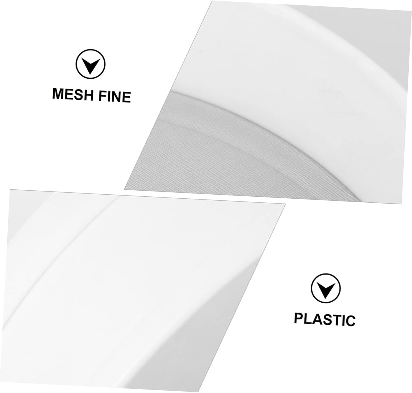 Round Sifter - 1pc Plastic Flour Sieve, Stainless Steel Colander, Ultra Fine Mesh Strainer