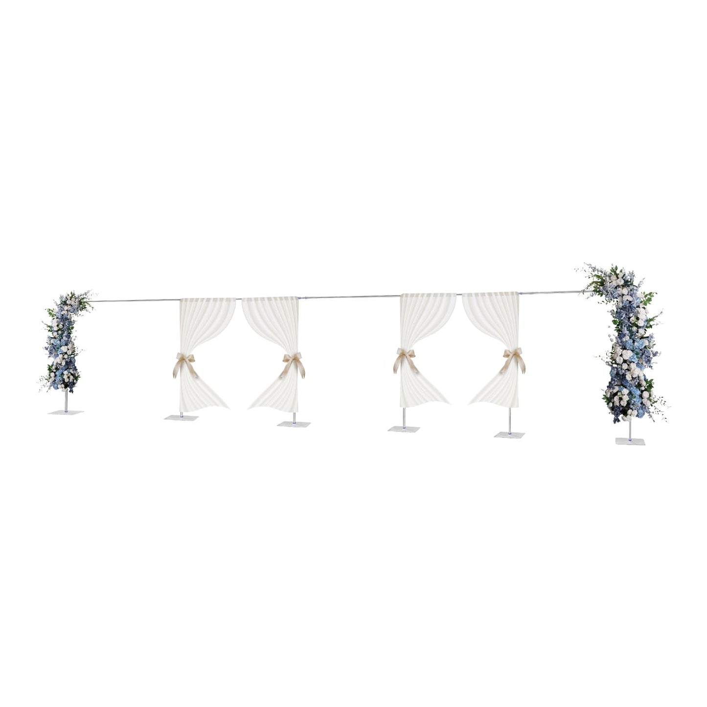Backdrop Stand Pipe Kit, 10 x 50FT Professional Backdrop Stand Pipe Kit Heavy Duty Background Support System Curtain Frame with Steel Base for Wedding Party Photography Trade Show Display