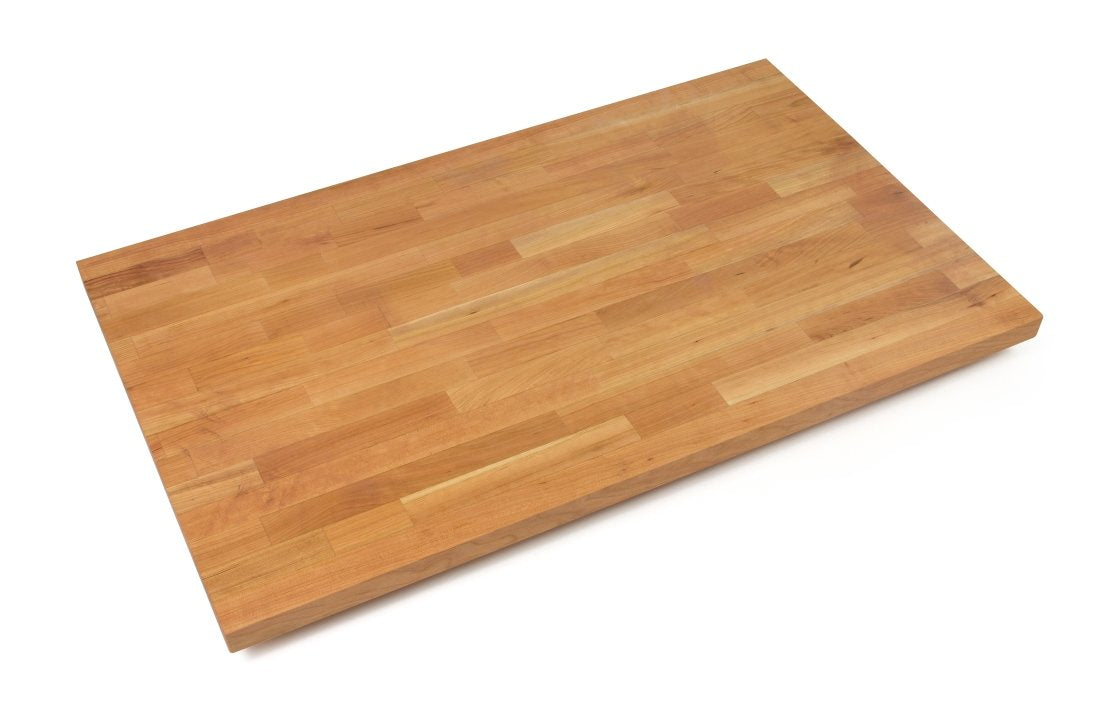 John Boos Rectangular Wooden Blended Cherry Counter & Island Top Cutting Board 24”x25” – 1.5” Thick, 25-lb Non-Reversible Countertop Butcher Block with Eased Edges & Edge-Grain – Made in the USA