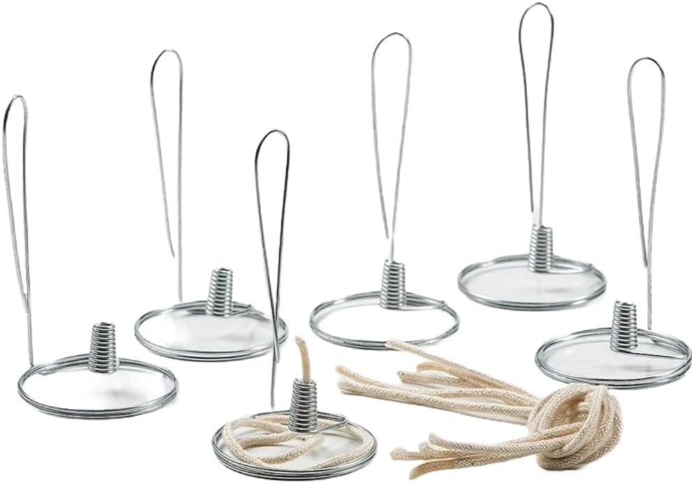 Pack 6 Merry Corliss Olive Oil Steel Elements with Wicks for Pint Size Jars
