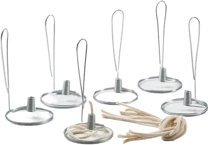 Pack 6 Merry Corliss Olive Oil Steel Elements with Wicks for Pint Size Jars