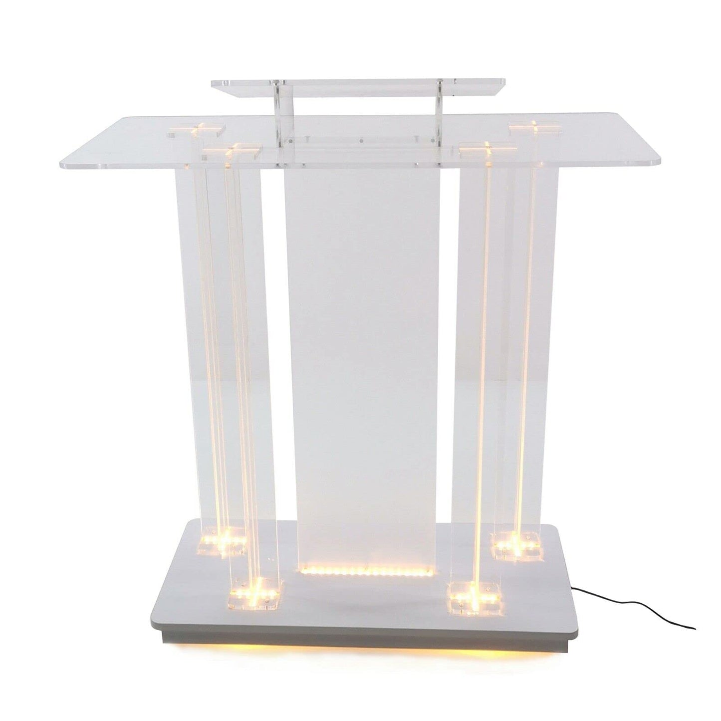 LaseVe Podium Podium Acrylic Lectern Pulpit Large Rolling Luminous Lecture Stage Welcome Stage Reception Host Podium Conference Stage with Casters Luxury Reading Table,#1
