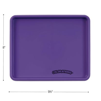 Colorations set of 12 Kids Activity Plastic Trays, Rainbow of Colors, Arts and Crafts Organizer Tray, Serving Tray, Great for Crafts, Beads, Water Beads, Paint, Toys, building blocks (Item # MTRAY)