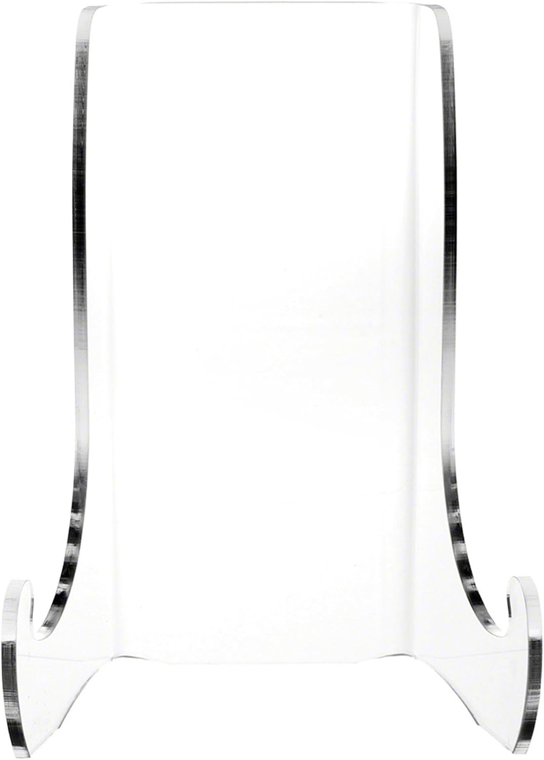 Plymor Clear Acrylic Flat Back Easel with Shallow Support Ledges, 7.5" H x 5.375" W x 4.25" D