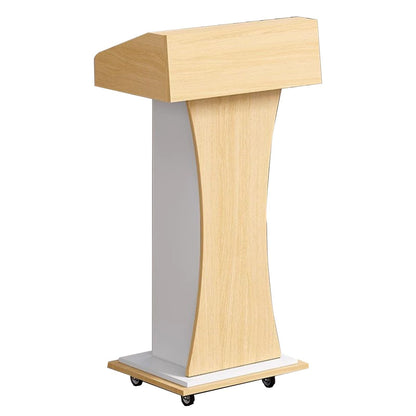 Wooden lectern table, church pulpit, pulpit and lectern, speech lectern stand, professional presentation lectern hosting lectern, hotel welcome desk reception desk, suitable for classrooms(Oak coloure