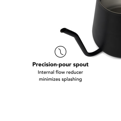 MiiR New Standard Pour-Over Kettle - Precision Angled Spout & Thermometer for Perfect Brewing, 1L Kettle for Smooth Pour-Over