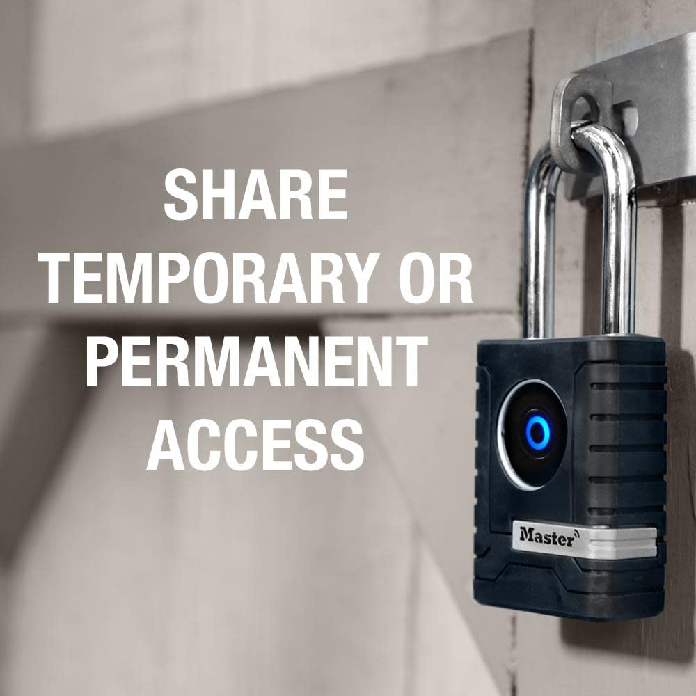 Master Lock Bluetooth Outdoor Padlock with Easy Backup Keypad Entry – 4401DLH