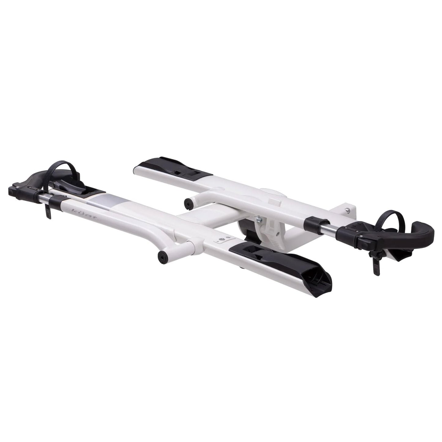 KUAT Sherpa 2.0 Durable Lightweight Aluminum Compact 2 Bike Transporting Hitch Rack with Cable Lock & Foldable Tire Cradles | Capacity - 40 Lbs per Tray, Pearl & Silver Anodize, 2"