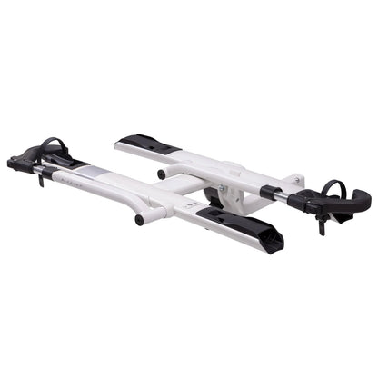 KUAT Sherpa 2.0 Durable Lightweight Aluminum Compact 2 Bike Transporting Hitch Rack with Cable Lock & Foldable Tire Cradles | Capacity - 40 Lbs per Tray, Pearl & Silver Anodize, 2"