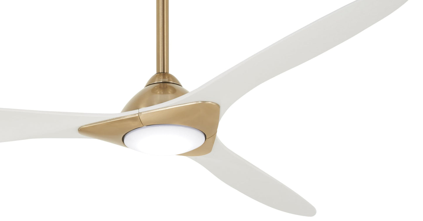 MINKA-AIRE F868L-SBR/WHF Ceiling Fan, Soft Brass/Flat White