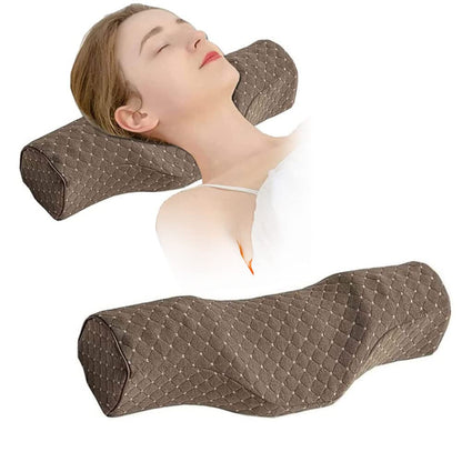 Cervical Neck Pillow for Pain Relief Sleeping, Neck roll Pillow Memory Foam for Stiff Neck Pain Relief ，Travel Bolster Pillow for Bed for Side Sleepers Back Sleeper. (Blue)