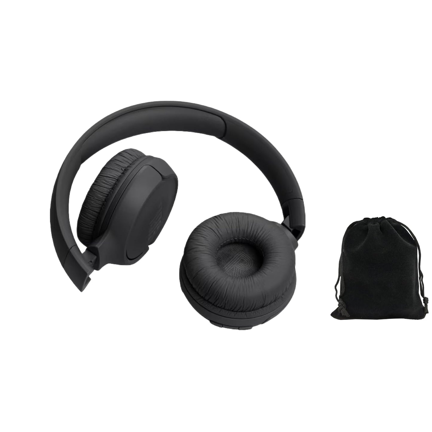 JBL Tune 525BT Wireless Over-Ear Headphones – Experience Deep Bass and Seamless Connectivity - 57H Battery Life - Speed Charge - Bluetooth 5.3 - Includes Storage Pouch, Black, Tune525BT-Pouch