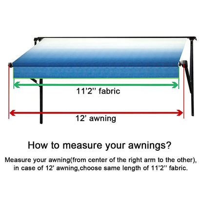 Suncode Premium RV Awning Fabric Replacement, Heavy-Duty Waterproof Vinyl Canopy, Universal Fit for Camper Trailer Motorhome, 12'(Fabric 11'2") Burgundy Fade