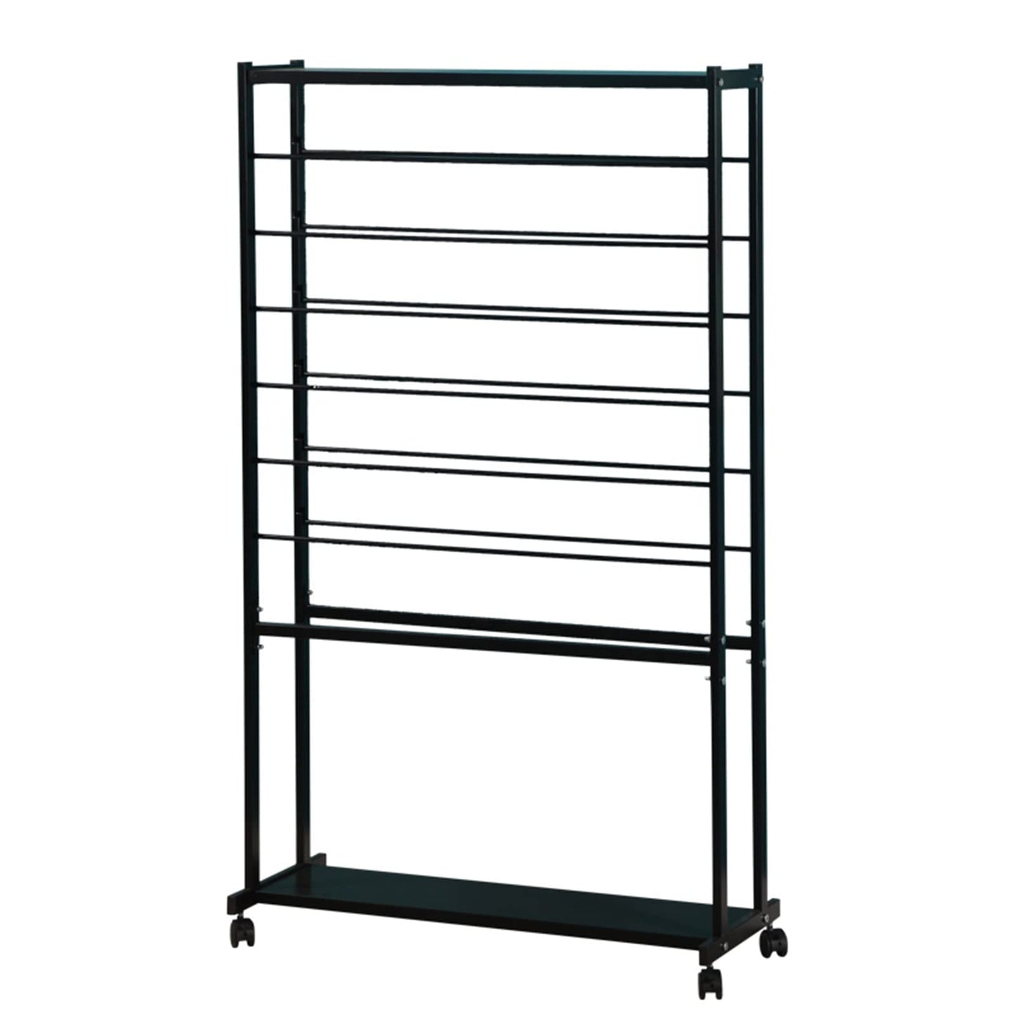 REMYS Craft Room Organiser Display Display Stand Craft Room Ribbon Holder, Floor Wrapping Paper Organizer/Large Storage Rack for Display Scarf Embroidery Rolls Sewing Cloth, Double Sided(Black)