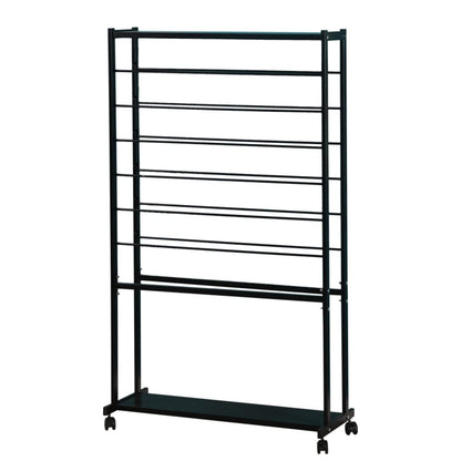 REMYS Craft Room Organiser Display Display Stand Craft Room Ribbon Holder, Floor Wrapping Paper Organizer/Large Storage Rack for Display Scarf Embroidery Rolls Sewing Cloth, Double Sided(Black)