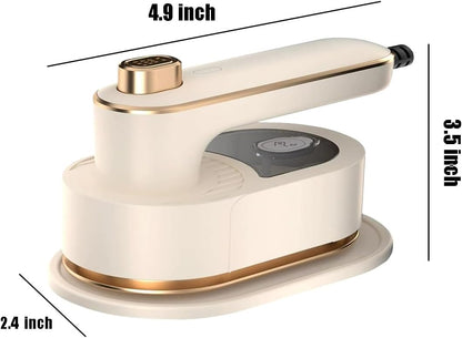 Skiennix Portable Mini Handheld Steam Iron - 180° Rotatable Design for Travel & Home Use (White)