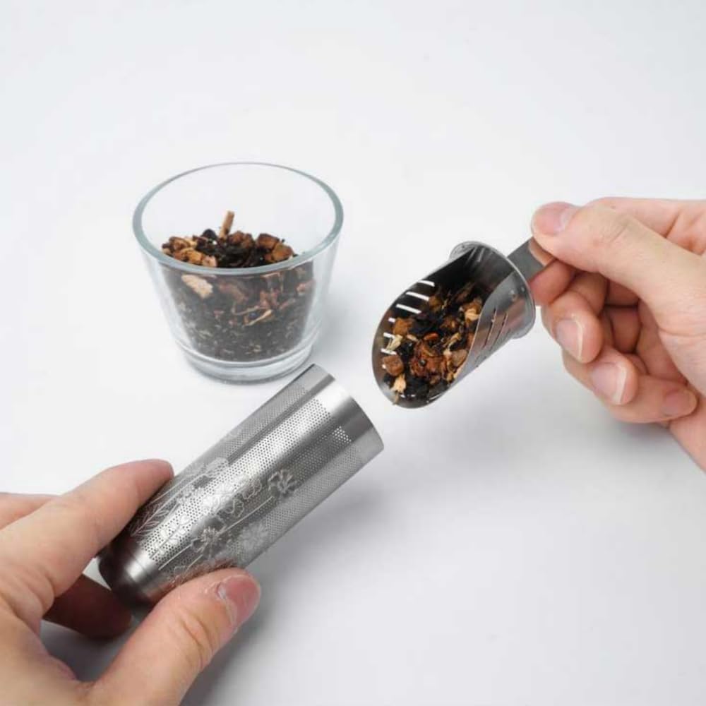 Tea Infuser Spoon For Loose Leaf Tea Filter Stainless Steel Popsicle Tea Stick Tea Spoon Diffuser Long-Handle Tea Filter Easy to Carry Tea Strainer Pipe Steeper(Silver)