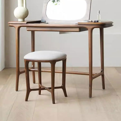 ASWAD Vanity Stools Solid Wood Dressing Stool, Soft Bag Stool, Bedroom Dining Table Stool, Household Simple Picnic Stool, Wooden Stool Small Footstool