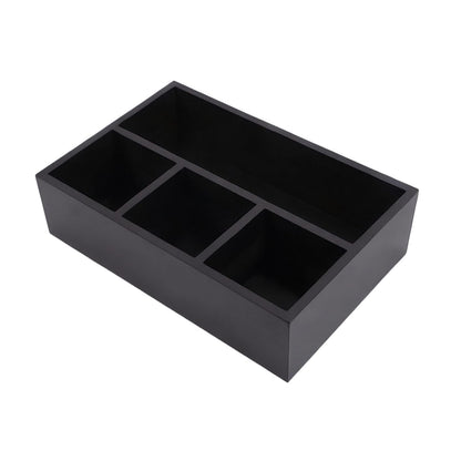 HymoConn Tea Bag Organizer Wood Black, 4 Compartments Tea Bag Holder, Large Capacity Sugar Packet and Coffee Station Organizer, Tea Bags Caddy Drawer Storage Container for Countertop
