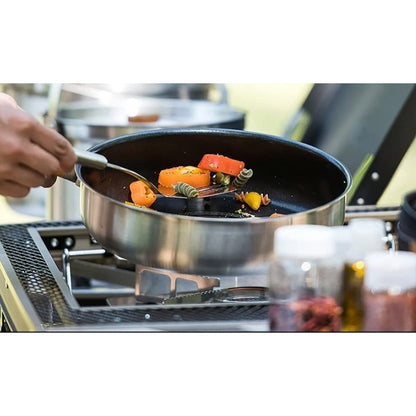 It likes KZ Premium camping outdoor Stainless Steel Clad Cook Set 6P