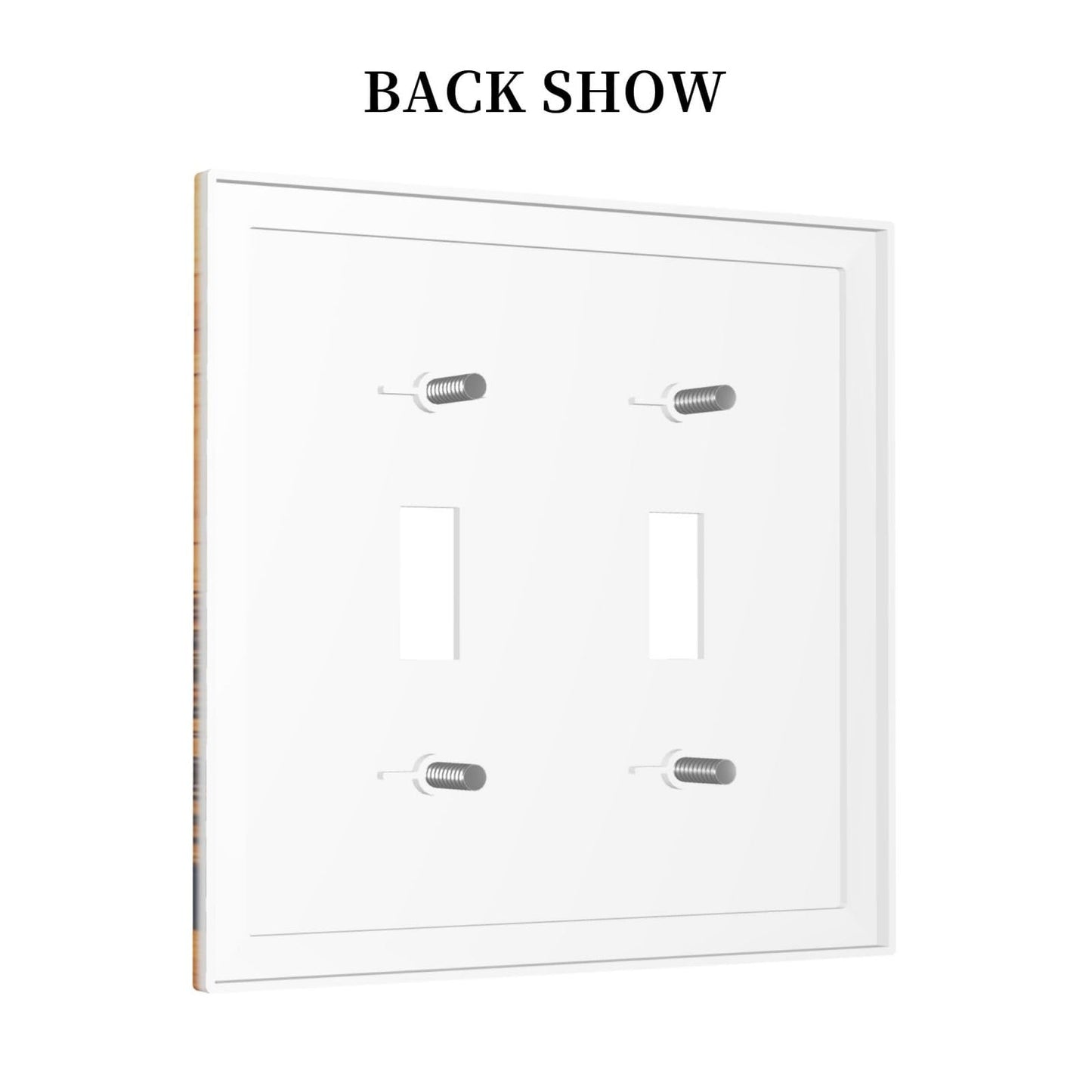 Country Farmhouse Brown Rustic Pine Tree Forest Woods Wooden 2 Gang Double Toggle Light Switch Cover Wallplate Decorative Outlet Covers Electrical Switchplate For Bathroom Bedroom Decor 5 * 4.9