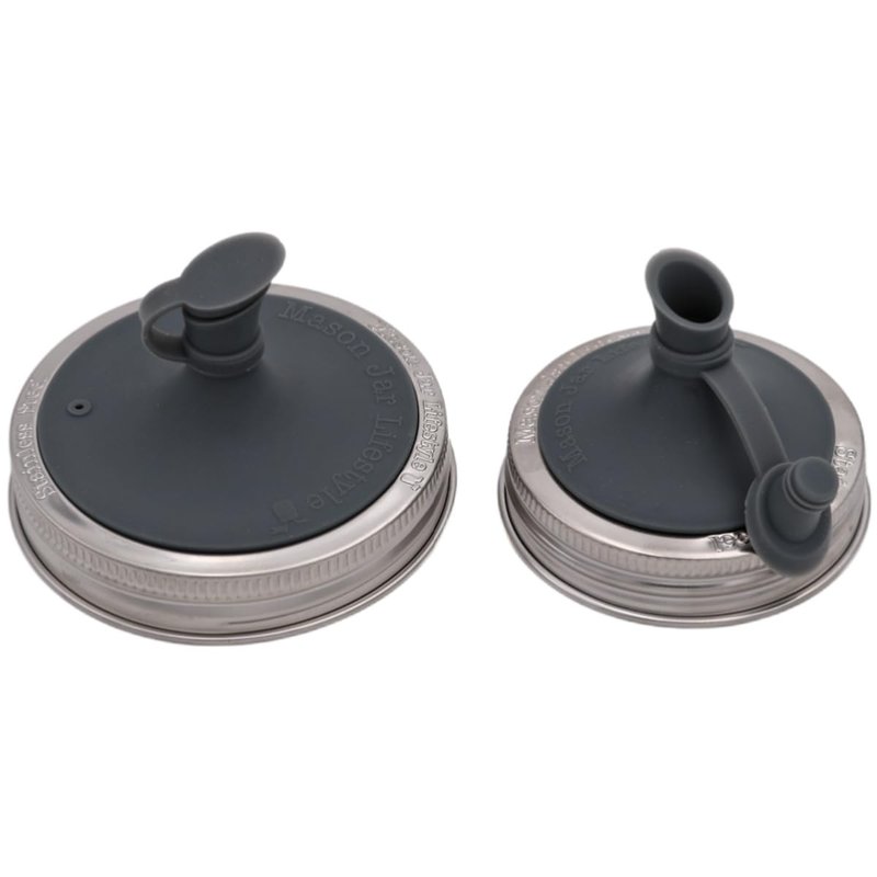 Deep Blue Oil Cruet Pour Spout Silicone Insert for Mason Jars (2 Pack, Regular Mouth)