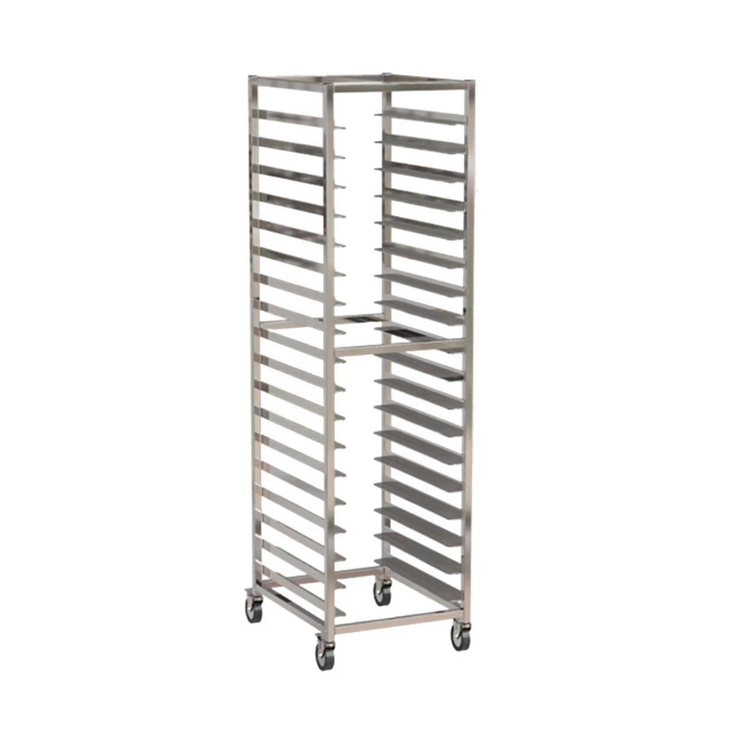 GenSDH 18-Tier Aluminum Bakery Rack with Wheels, Commercial Cooling Trolley for Full & Half-Size Pans, Heavy-Duty for Efficient Baking and Storage