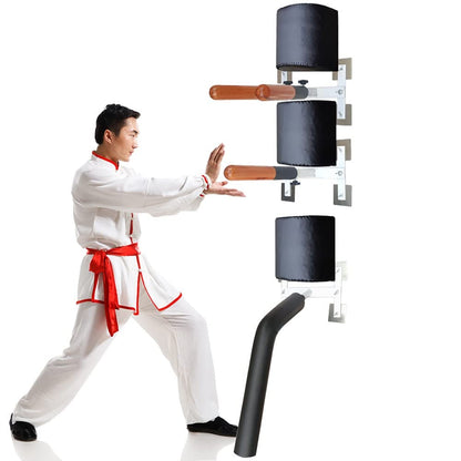 Wing Chun Wooden Man Pile, Wall Mounted Dummy for Home Martial Arts Training, Portable Device for Wall or Marble Surface