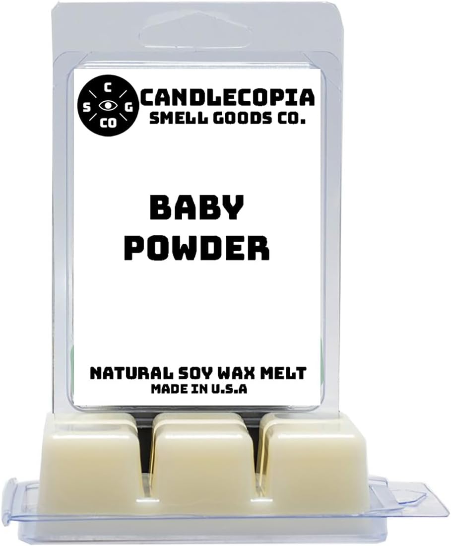12 6.4 2 6-Packs Baby Powder Strongly Scented Hand Poured Vegan Wax Melts, Scented Wax Cubes, Ounces in x