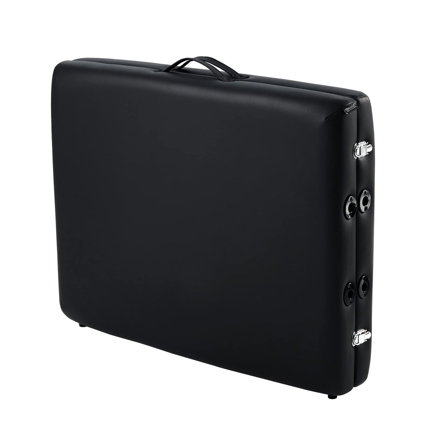 Master Massage 28" Argo Portable Massage Table in Black with Walnut Legs- Spa Bed for Tabletop Exercise & Massage- Beauty Bed Tattoo Bed- Lash Table