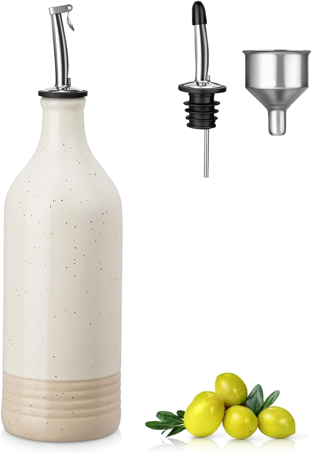 20 Oz vancasso Ceramic Olive Oil Dispenser Bottle, Bottle Dispenser with Spout and Funnel for Kitchen,Suitable for Oil