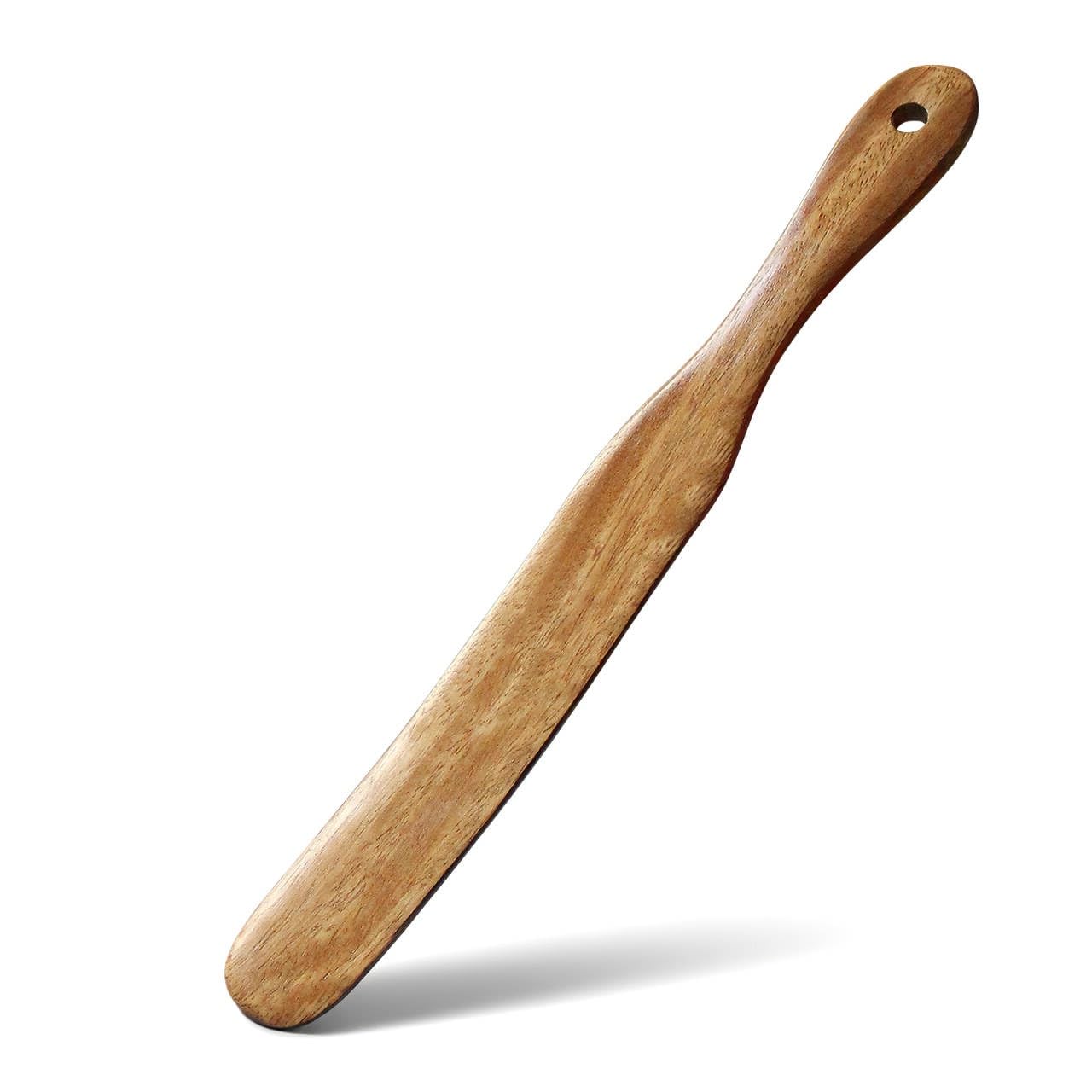 AOOSY Skinny Spurtle,11" Acacia Wood Spatula for Sourdough, Mixing