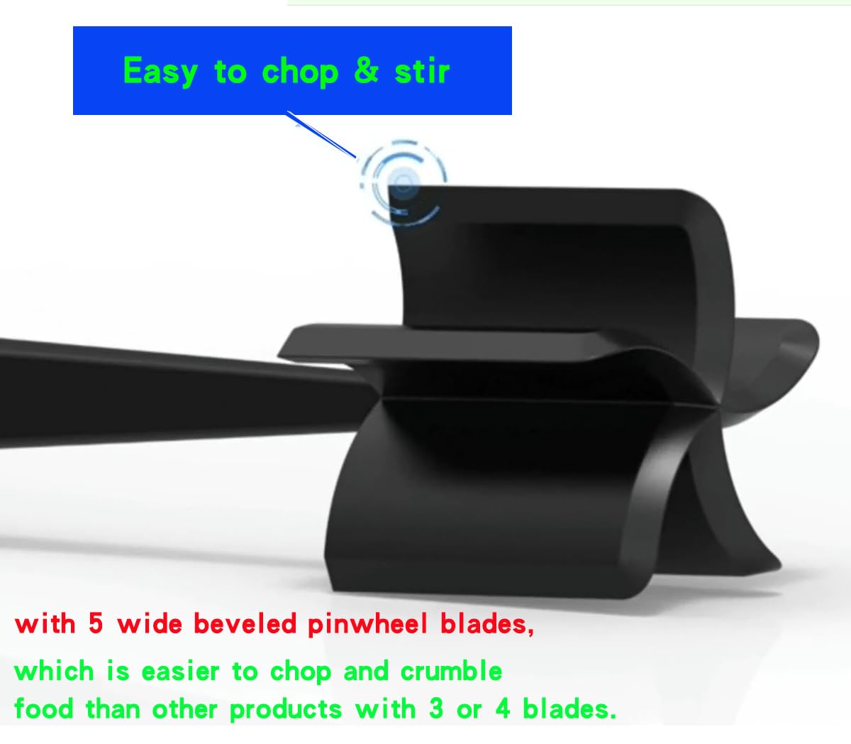 Meat Chopper and Masher, Premium Heat Resistant Masher and Smasher for Hamburger Meat, Ground Beef, Ground Turkey and More, Nylon Ground Beef Chopper Tool and Meat Fork, Non Stick Mix Chopper